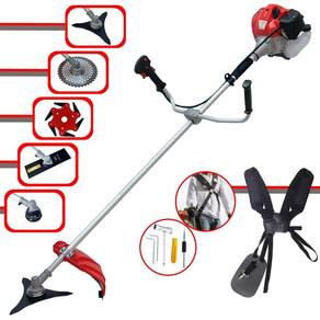 Máquina de Cortar Grama À Gasolina Anmax CG430PTB 2T 43cc 2HP 9.000rpm Roçadeira Profissional Completa Multifuncional Com 5 Opções de Cortes
