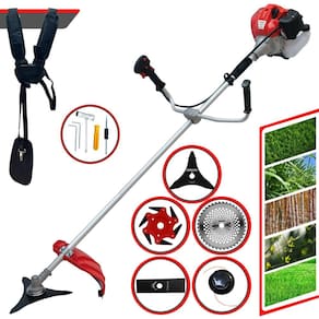 Roçadeira Completa À Gasolina Anmax CG430P-TB 2HP 43cc 9.000rpm Com Carretel e Lâmina 2 Pontas + Faca 3 Pontas, 6 Pontas e Disco Circular 40 Dentes