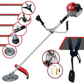 Podador de Grama À Gasolina Anmax CG430P-TB 43cc 2HP 9.000rpm Completa Com Carretel + Faca 2 Pontas + Faca 3 Pontas + Disco 40 Dentes + Trimmer