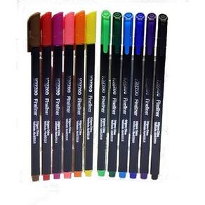 Caneta Hidrografica Fineliner 0,7mm Kaz 12 Cores