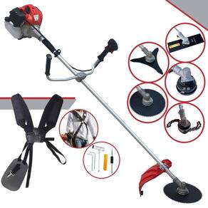 Podador de Grama Lateral À Gasolina Anmax CG430P-TB 43cc 2HP 9000rpm Completa Com Carretel + Faca 2 Pontas + Faca 3 Pontas + Disco 80 Dentes + Trimmer