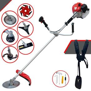 Podador de Grama À Gasolina Anmax CG430P-TB 43cc 2HP Completa Com Carretel + Faca 2 Pontas + Faca 3 Pontas + Faca 6 Pontas + Disco 40 Dentes + Trimmer