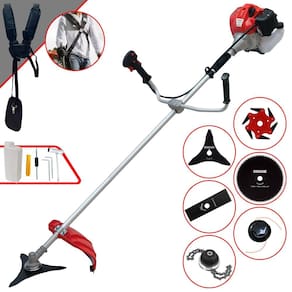 Máquina de Cortar Grama Profissional À Gasolina Anmax CG430P 2 Tempos 43cc 2HP 9.000rpm Roçadeira Completa Multifunções Com 6 Opções de Cortes