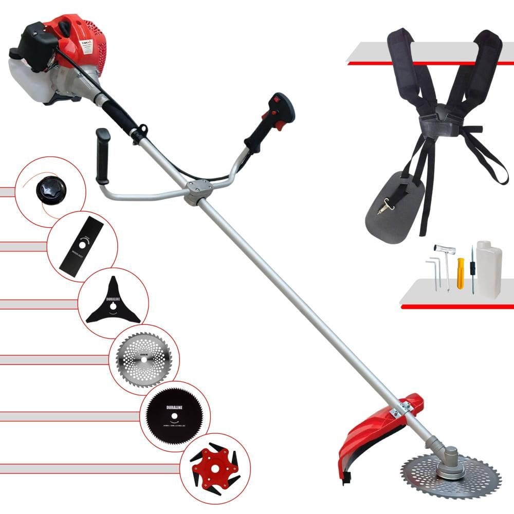 Roçadeira À Gasolina Anmax CG430P 43cc 2T 2HP Completa C/ Carretel + Faca 2 Pontas + Faca 3 Pontas + Faca 6 Pontas + Faca 40 Dentes + Faca 80 Dentes