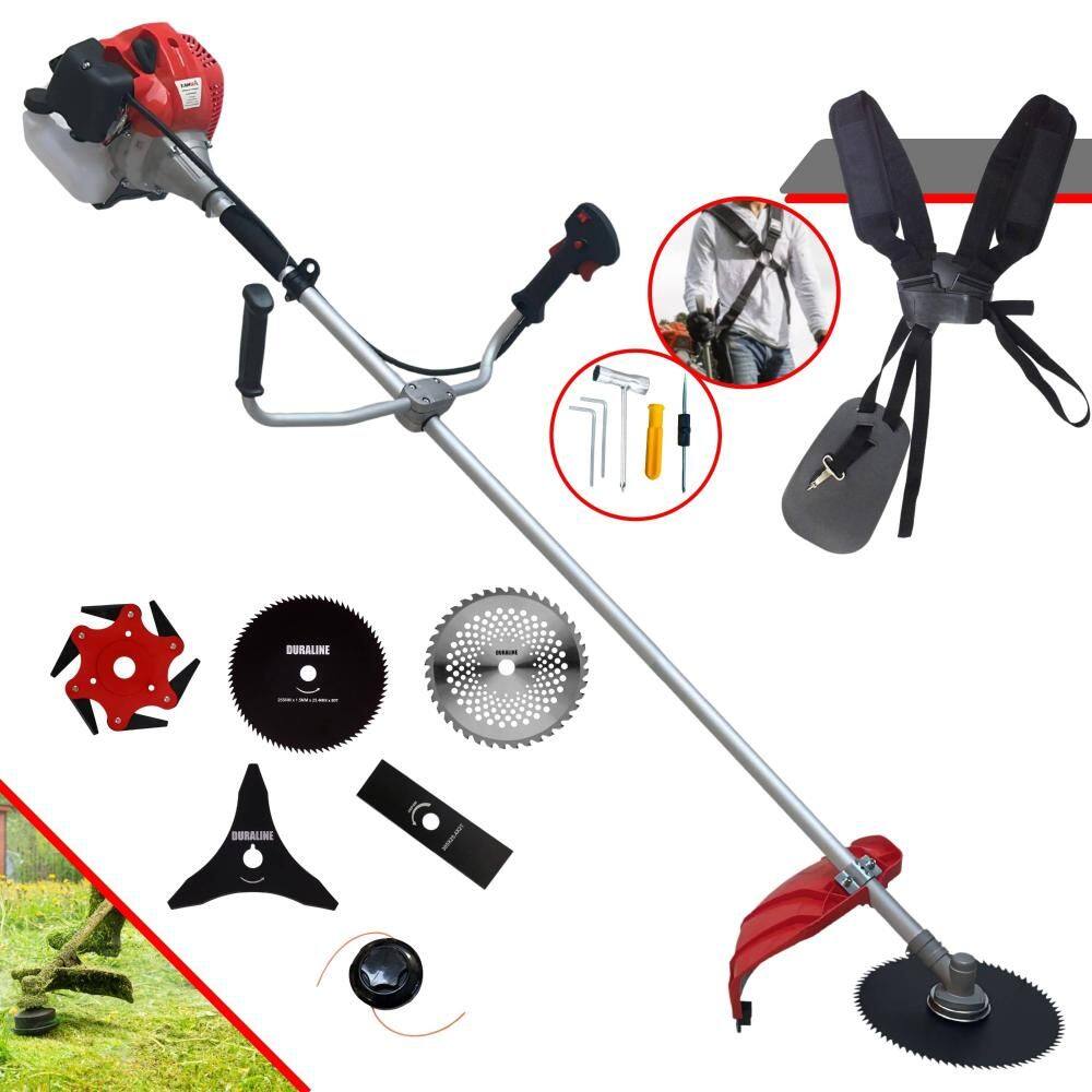 Roçadeira Anmax CG430P À Gasolina 43cc 2HP 6 Em 1 C/ Carretel e Faca 2 Pontas + EXTRA Faca 3 Pontas + Faca 6 Pontas + Faca 40 Dentes + Faca 80 Dentes