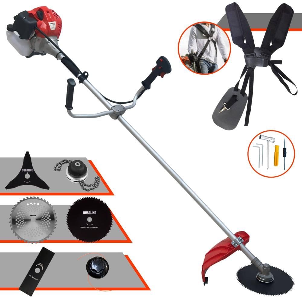 Roçadeira Anmax CG430P À Gasolina 43cc 2HP 6 Em 1 C/ Carretel e Faca 2 Pontas + EXTRA Faca 3 Pontas + Faca 40 Dentes Vídea + Faca 80 Dentes + Trimmer