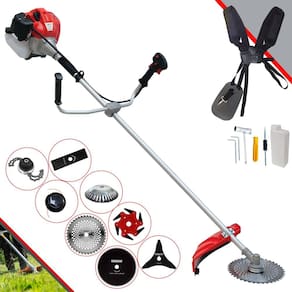 Máquina de Cortar Grama Profissional À Gasolina Anmax CG430P 43cc 2HP de Potência 9.000rpm Roçadeira Completa Multifuncional Com 8 Opções de Cortes