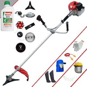 Roçadeira Completa Anmax CG430P À Gasolina 2T 43cc 2HP Alta Rotação Ideal Para Todos os Tipos de Trabalhos Com 8 Opções de Cortes + EPI + ÓLEO STIHL