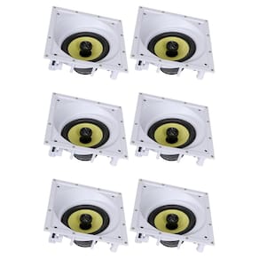 Kit 6 Caixas De Som Acústicas Quadrada Angulada de Embutir Arandela JBL CI Plus 6SA 160w Rms - Branca