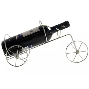 Suporte Garrafa Vinho Inox Bicicleta Luxuoso e Moderno - Porta Garrafa De Vinho Bicicleta Garçom Metal Enfeite - PANAMI