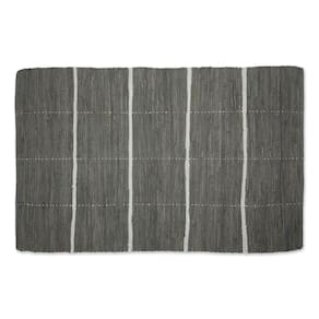 Tapete DII Modern Farmhouse Cotton Chindi 26x40cm cinza e creme