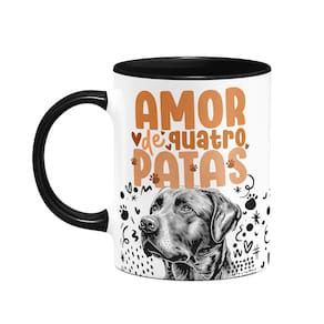 Caneca - Amor de quatro patas - Labrador - B-black