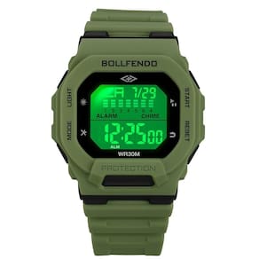 Relógio Quadrado De Pulso Verde Oliva Prova Dágua Moderno 25