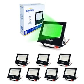 8x Refletor Holofote 50w Prova Dágua Luz Verde Ip66 Jardim