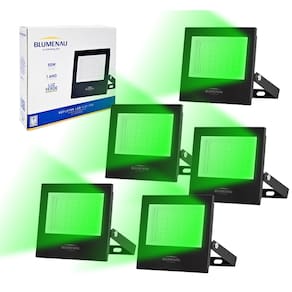 5x Refletor Holofote 50w Prova Dágua Luz Verde Ip66 Jardim