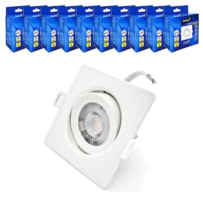 Kit 10 Spot Led 5w Quadrado Embutir Branco Quente 3000k Teto
