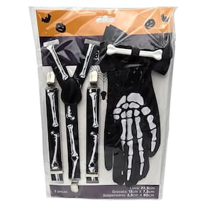 Kit Suspensório Gravata Luva Halloween Play&Fun