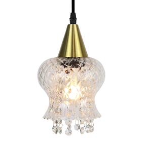Lustre Pendente Taschibra Cristal Aisha Boreal E27 Transparente Bivolt Ouro