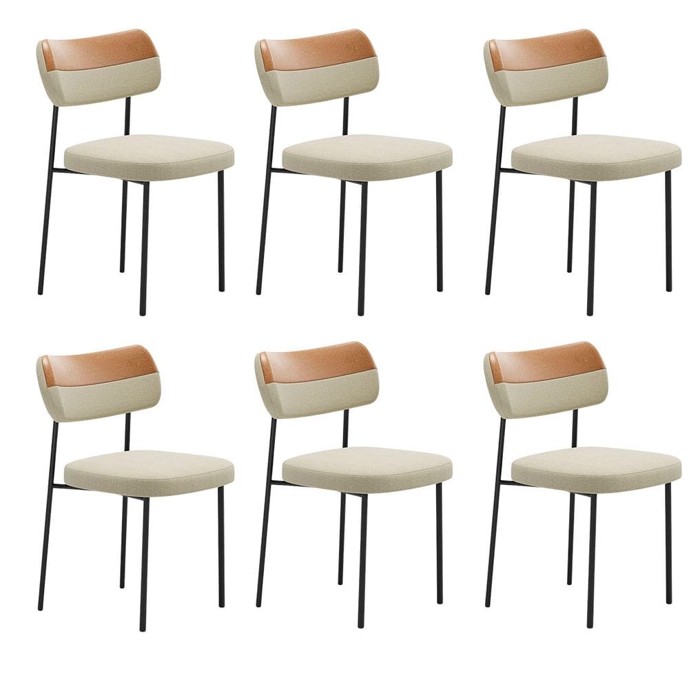 Kit 6 Cadeiras Camila Para Sala Jantar Gourmet em Aço Whisky Linho Gengibre EdeCasaMoveis