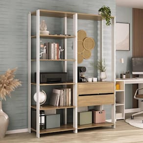 Estante Livreiro Modular 135cm 2 Peças com 2 Gavetas Multimóveis MP6029