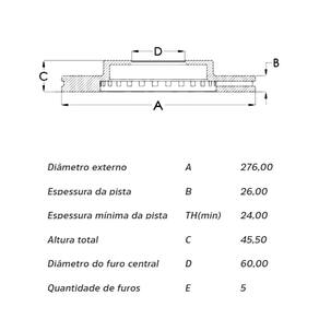 Disco Freio Dianteiro Chevrolet Cruze 1.8 11/16 HipperFreios