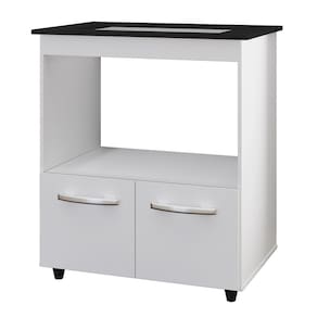 Balcão para Cooktop Elisa 2 Portas Branco - Moblis