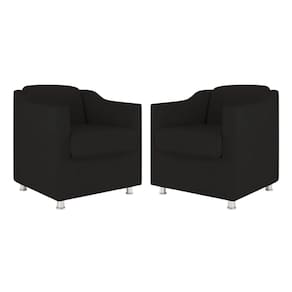 Kit 2 Poltronas Bia Decorativa Reforçada Recepção Clinica Salão Sala De Estar Suede