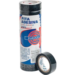 Fita Adesiva Po 2000 12Mmx10M Preta 10 Rolos - Eurocel