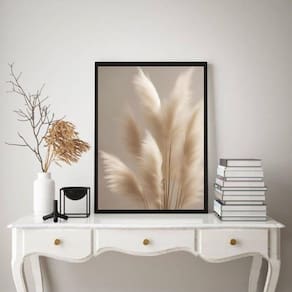 Quadro Decorativo Nuances Bege - Ramos Soft 45X34Cm - Vidro