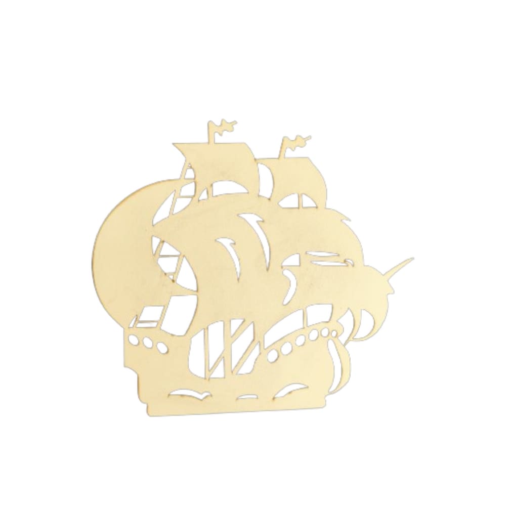 Quadro Decorativo Navio Pirata MDF Branco