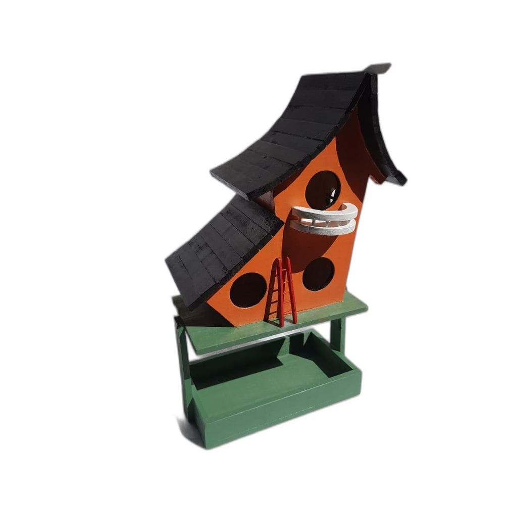 Casa Passarinho 3 Ninhos Com Comedouro