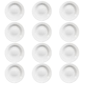 Prato Fundo Plus Branco de Cerâmica 21,5cm 12 Unidades - Biona 141993