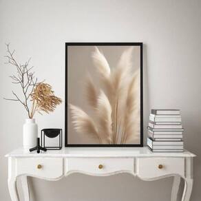 Quadro Decorativo Nuances Bege - Ramos Soft 45X34Cm - Vidro