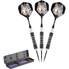 Darts Elkadart Lone Wolf Steel Tip 19 g com estojo de armazenamento/viagem