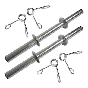 Kit 02 Barras Ocas Cromadas Halteres 40Cm Com Presilhas