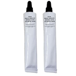 Kit 2 Cola Preto Adesivo De Reparo Alto Falantes 40Gr