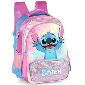 Mochila Grande Casual Lilo e Stitch Reforçada Pelucia Roxo