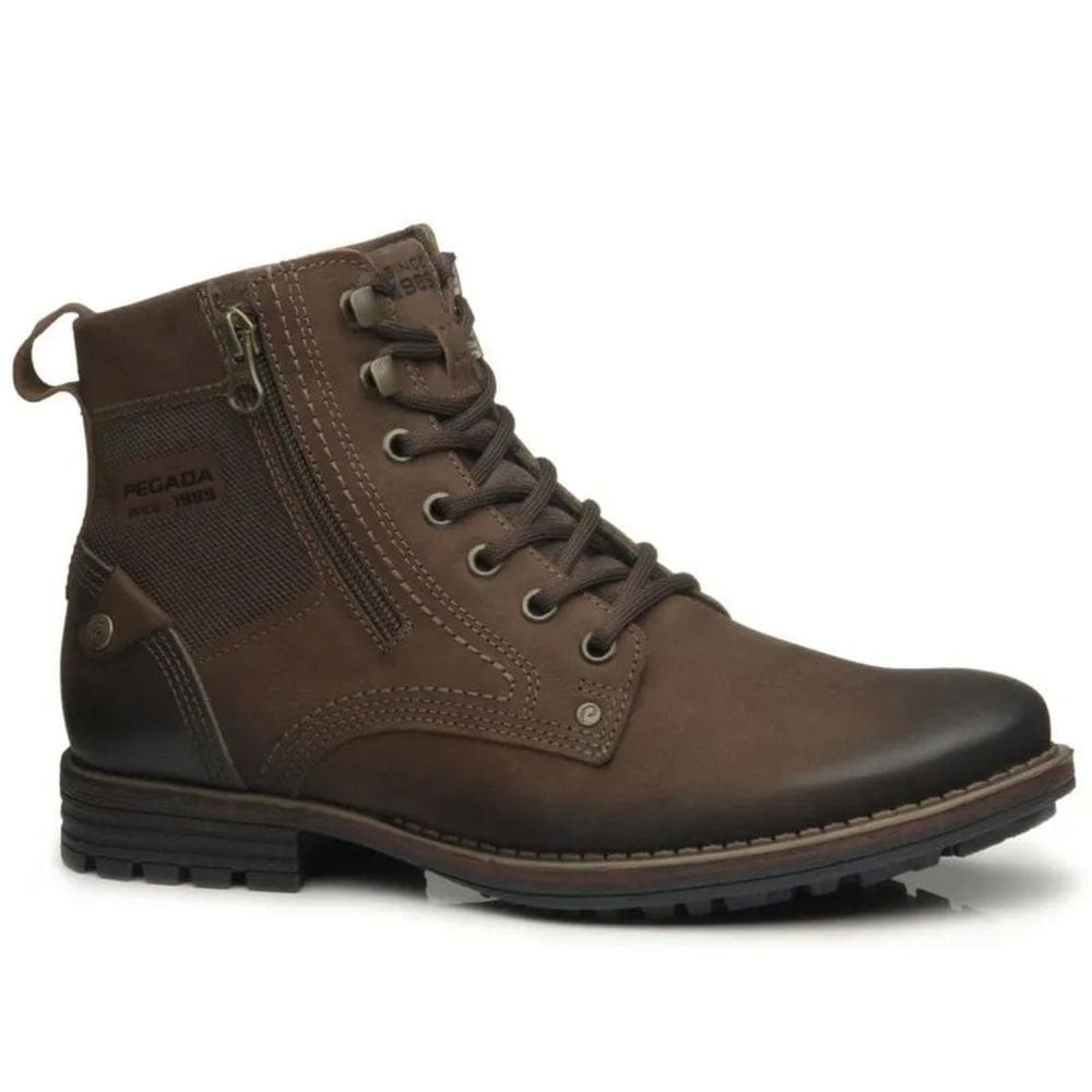 Bota Coturno Pegada Casual Action Couro Masculino Castanho 339079