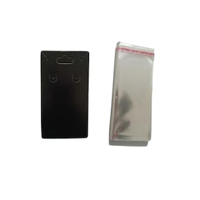 Kit Tag Cartela Para Corrente Preto + Saquinho 100 Peças