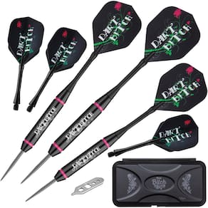 Conjunto de dardos Viper Vanity Series Dart B*tch Steel Tip 22g com estojo