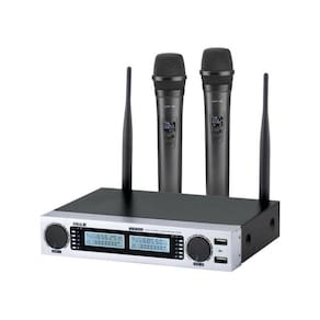 Microfone de Mão Duplo Vokal VLR-502 Cromado