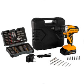 Parafusadeira 20v PFV238I Bateria e Carregador Vonder+Jogo de Bits 43 Peças Bosch