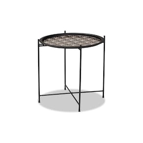 Suporte de plantas Baxton Studio Ivana Black Metal moderno