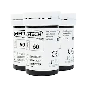 Kit 150 Tiras Reagentes Para Amostra No Sangue G-tech Lite
