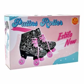 Patins Roller 4 Rodas Quad. Dm Toys Dm5860 - Tamanho 32