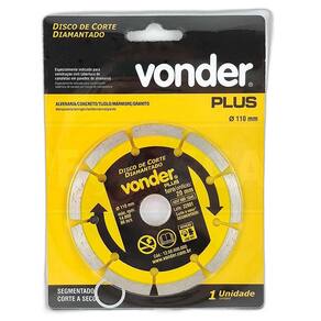 Disco De Corte Diamantado Seco Plus 110Mm - Vonder