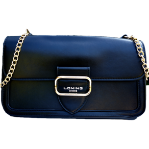 Bolsa Feminina Média Transversal Tiracolo Baguete Alça Corrente Elegante Social Preta