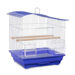 Gaiola para pássaros Prevue Pet Soho Wave Top Roof azul e branco SP41613B/W