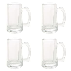 Conjunto 4 Canecas para Chopp e Cerveja 365 ml de Vidro Zero Graus Lyor