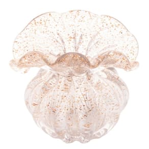 Vaso de Vidro Italy Dourado 15,5 x 16 cm Lyor